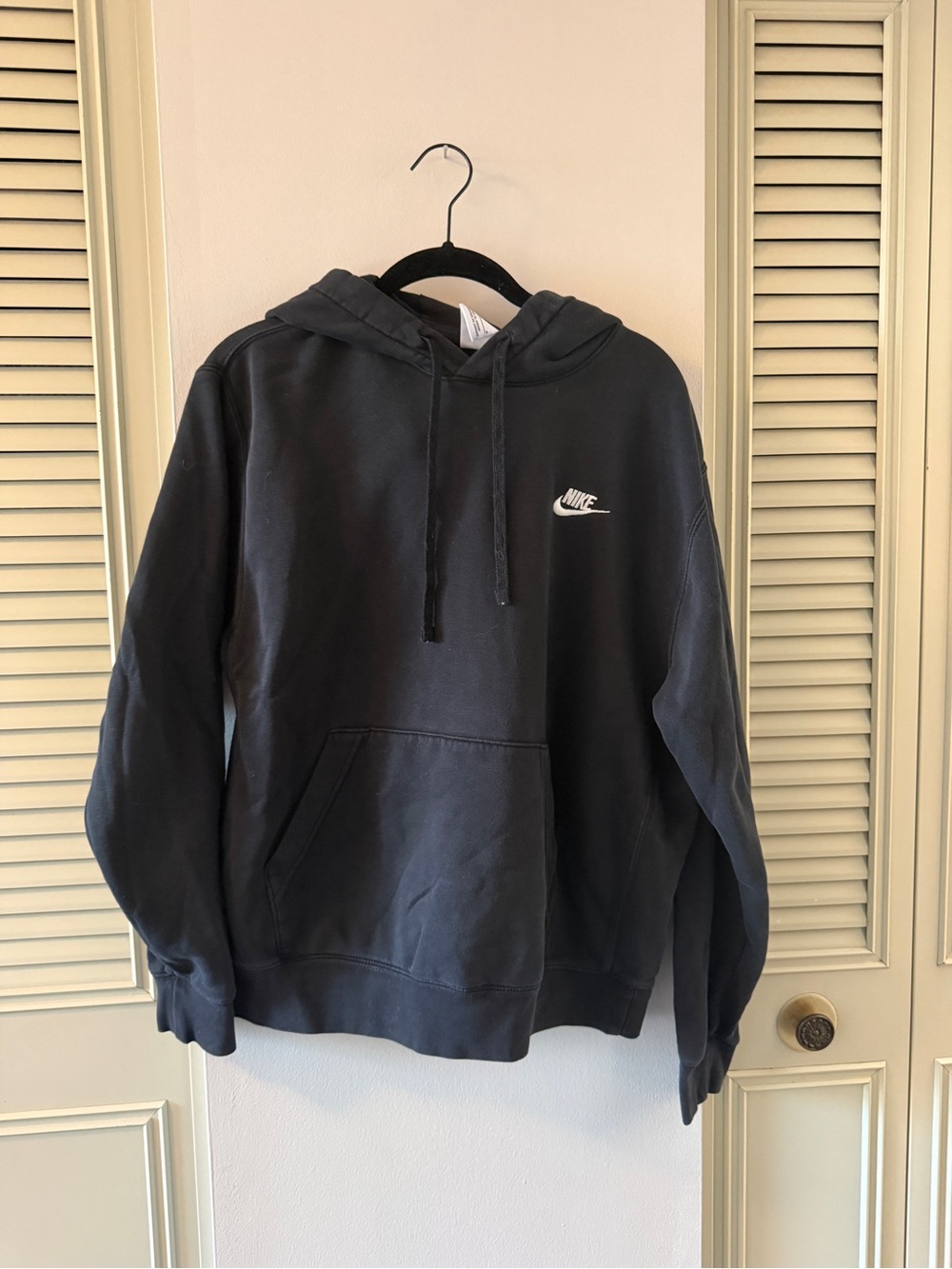 Nike Black Crewneck Hoodie with White Swoosh